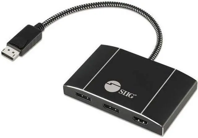 Alt view image 16 of 20 - Triple 4K Displayport 1.4 To 2 Dp & Hdmi Mst Hub Splitter