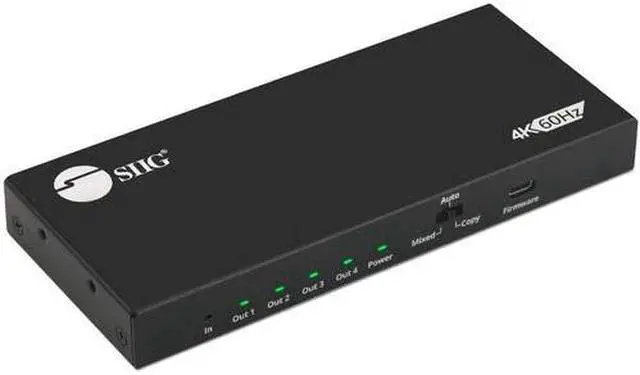 Alt view image 14 of 17 - SIIG 4 Port HDMI 2.0 HDR Splitter with EDID and Downscaling CEH26C11S1