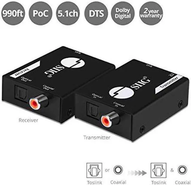 Alt view image 10 of 20 - Siig Digital Audio Extender Over Cat5e/6 Cable With Poc