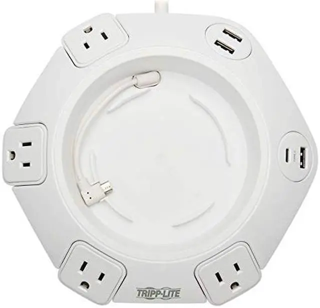 Alt view image 17 of 20 - Tripp Lite Conference Power Surge Protector TLP48USBCUFO - 4 NEMA 5-15R Outlets, USB-C & 3 USB-A Ports, Micro-USB, 8 ft. Cord