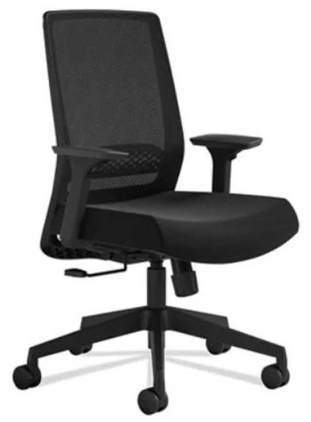 Alt view image 9 of 13 - Safco Medina Basic Task Chair, Supports up to 275 lbs, Black, Each (SAF6830BMBL)