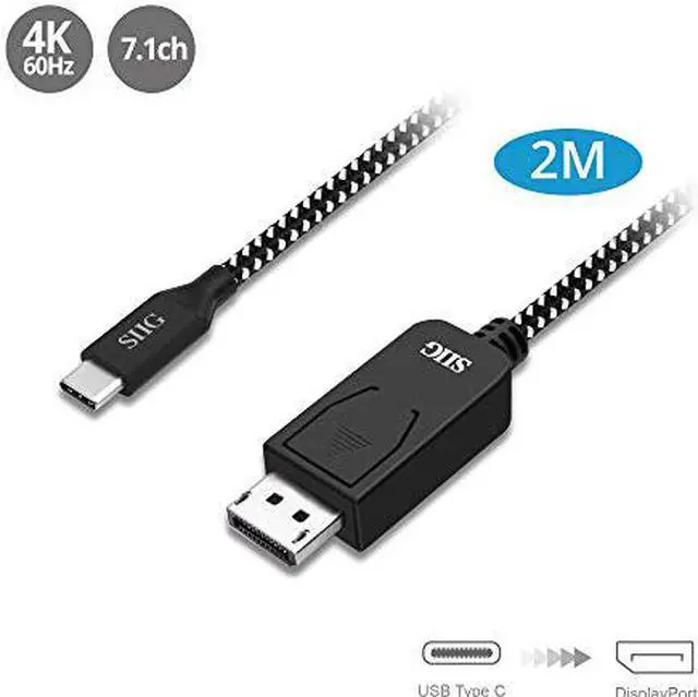 Alt view image 9 of 9 - SIIG CB-TC0A12-S1 USB Type-C to DisplayPort Cable 2M