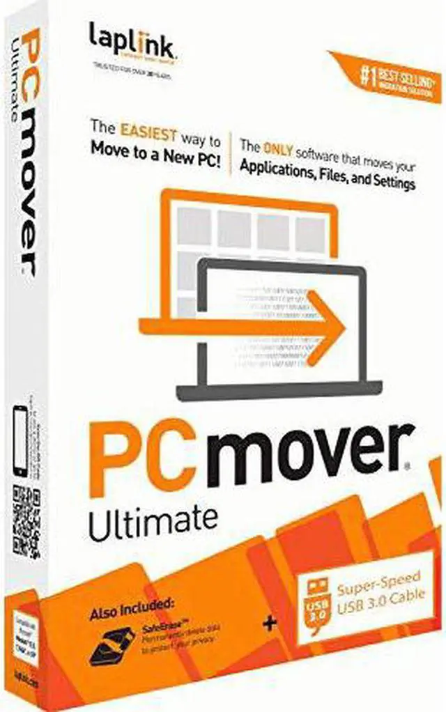 Alt view image 13 of 13 - Laplink PCmover Ultimate 11 | Moves your Applications, Files and Settings from an Old PC to a New PC | Includes SuperSpeed USB 3.0 Cable | 1 Use