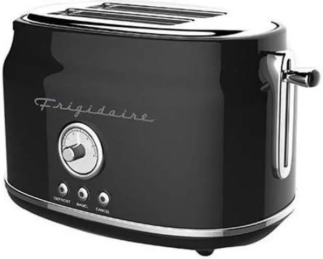 Alt view image 8 of 15 - Frigidaire ETO102-BLACK 2-Slice 900-Watt Retro Stainless Steel Toaster (Black)