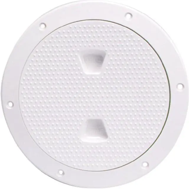 Alt view image 3 of 8 - Beckson DP62-W Screw-Out Deck Plate - 6", White w/Diamond Texture