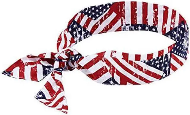 Alt view image 2 of 3 - Ergodyne Chill-Its Headband Stars & Stripes Cooling Bandana 12303