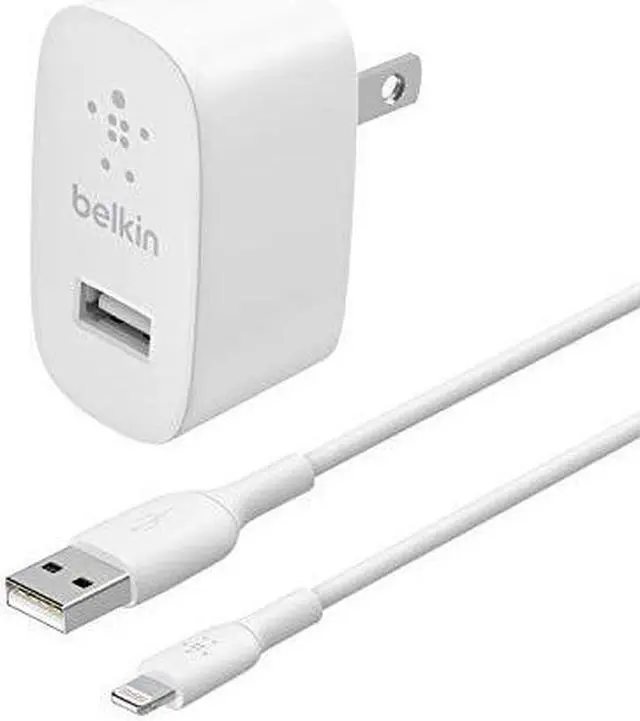 Alt view image 9 of 16 - BELKIN WCD001dq1MWH White BOOST CHARGE Dual USB-A Wall Charger 24W + Lightning to USB-A Cable