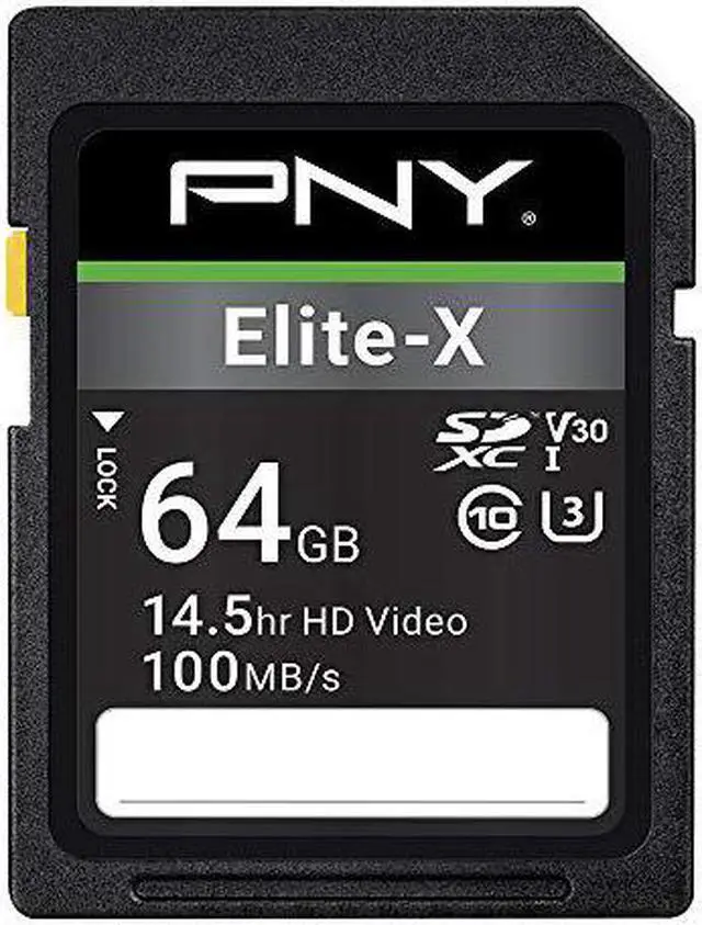 Alt view image 10 of 19 - PNY 64GB Elite-X Class 10 U3 V30 SDXC Flash Memory Card