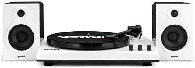 Alt view image 7 of 9 - Gemini TT-900BW TT-900B Vinyl Record Player Turntable with Bluetooth and Dual Stereo Speakers (White)