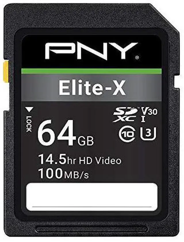 Alt view image 11 of 19 - PNY 64GB Elite-X Class 10 U3 V30 SDXC Flash Memory Card