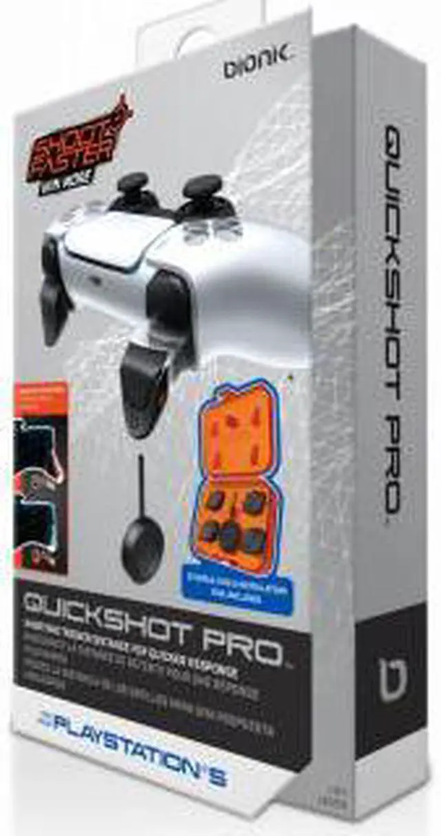 Alt view image 10 of 10 - Bionik Quickshot Custom Texture Trigger Stops Locks for PS5 Controller