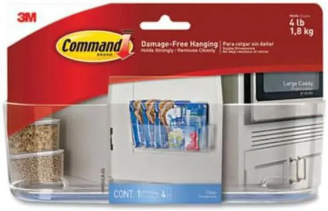 Alt view image 5 of 6 - Caddy CLR (4) STRP Command L 3M Adhesive Hooks HOM-15 Clear Amber 051141943169