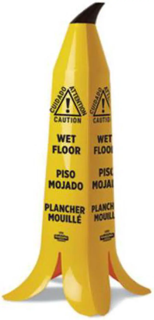Alt view image 2 of 3 - Impact Banana Wet Floor Cones 14.25 x 14.25 x 36.75 Yellow/Brown/Black B1101
