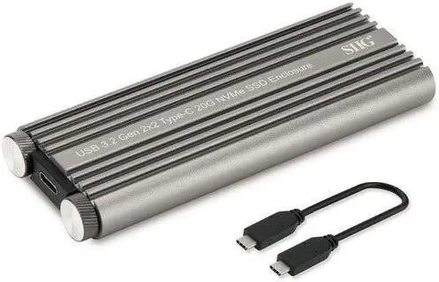 Alt view image 3 of 14 - SIIG JU-SA0X11-S1 Silver USB 3.2 Gen 2 x 2 Type-C 20G NVMe SSD Enclosure