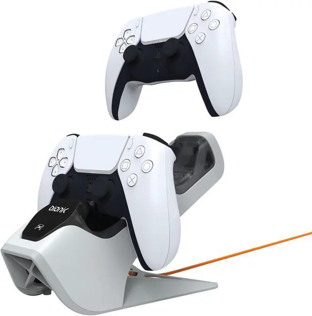 Alt view image 6 of 10 - Bionik Power Stand for Playstation 5: Dual PS5 Controller Charging Station with Overcharger Protection - Power Adapter Included (BNK-9067)