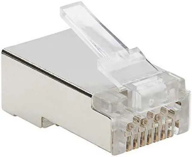 Alt view image 9 of 18 - Tripp Lite Cat6 RJ45 Pass-Through FTP Modular Plug 100 Pack N232100FTP