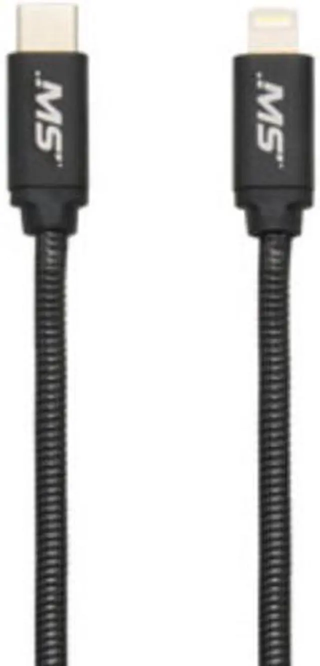 Alt view image 4 of 8 - MobileSpec MBS06903 6 ft. 18W Metal Lightning to USB-C Charge & Sync Cable, Black