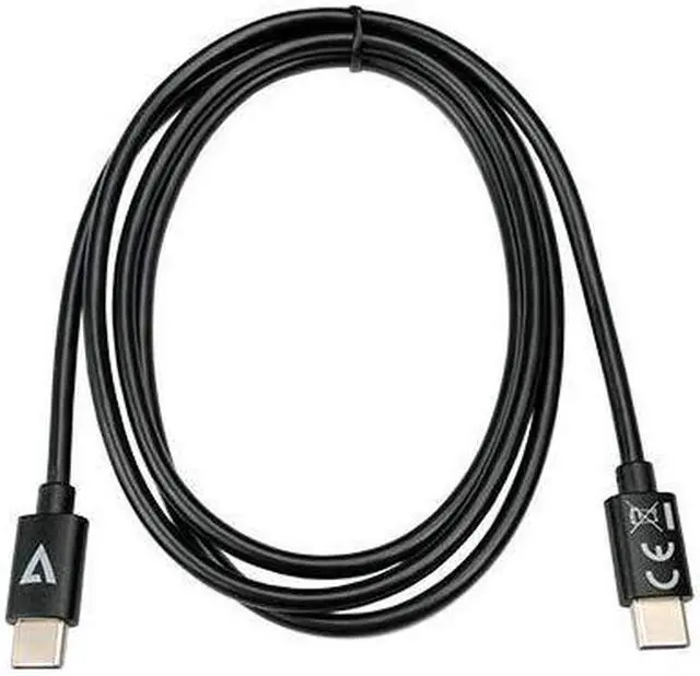 Alt view image 2 of 3 - V7 USB-C Male to USB-C Male Cable USB 2.0 480 Mbps 3A 1m/3.3ft Black V7USB2C1M