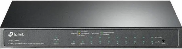 Alt view image 2 of 20 - TP-Link 10-Port Gigabit Easy Smart Switch with 8-Port PoE+ TLSG1210MPE