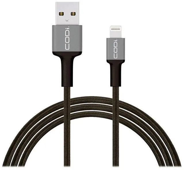 Alt view image 2 of 5 - Codi 6' Braided Nylon USB-A to MFI Lightning Charge & Sync Cable A01070