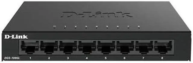 Alt view image 5 of 7 - D-Link DGS-108 Ethernet Switch - 8 Ports - 2 Layer Supported - 4.62 W Power Consumption - Twisted Pair - Desktop - 3 Year Limited Warranty