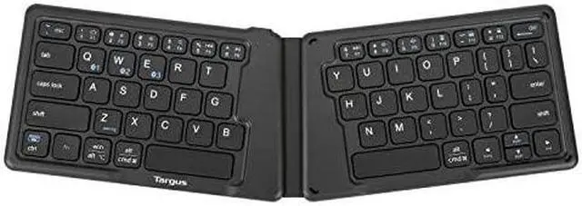 Alt view image 2 of 14 - Targus Ergonomic Foldable Bluetooth Antimicrobial Keyboard Black AKF003US