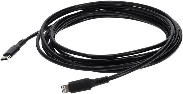 Alt view image 3 of 5 - AddOn 1m USB-C 3.1 to Lightning M/M Sync Charge Cable Black USBC2LGT1MB