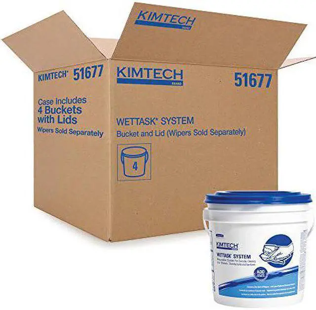 Alt view image 2 of 2 - Kimtech WetTask Wiper Bucket White/Blue 4/Carton 51677