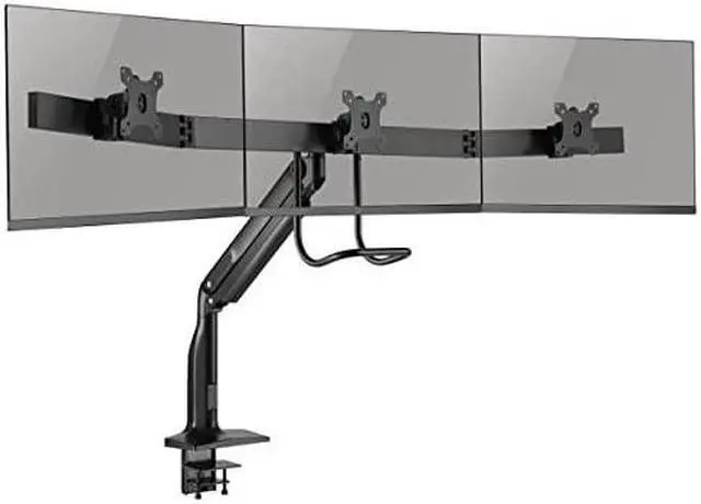 Alt view image 8 of 17 - Tripp Lite Safe-IT DMPDT1732AM Desk Mount for Monitor, HDTV, Flat Panel Display, Curved Screen Display, Smartphone, Interactive Display - Black - Adjustable Height - 3 Display(s) Supported - 17"