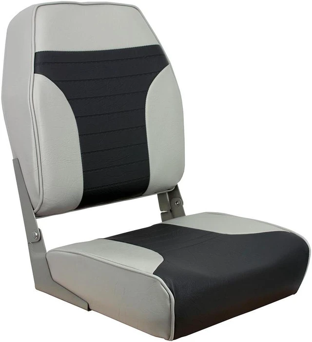 Alt view image 2 of 5 - Springfield Marine 1040663 High Back Folding Chair - Gray/Charcoal