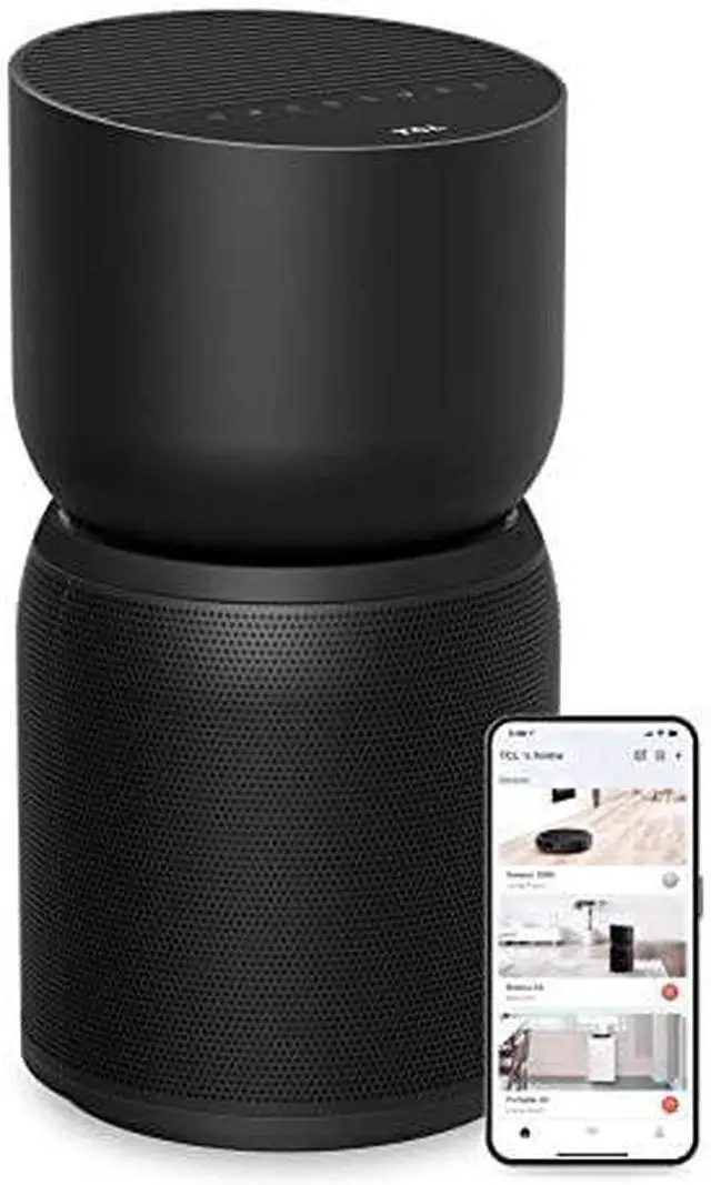 Alt view image 2 of 7 - TCL A315B Breeva A3 Home HEPA H13 Filter Clean Compact Air Purifier 360, Black