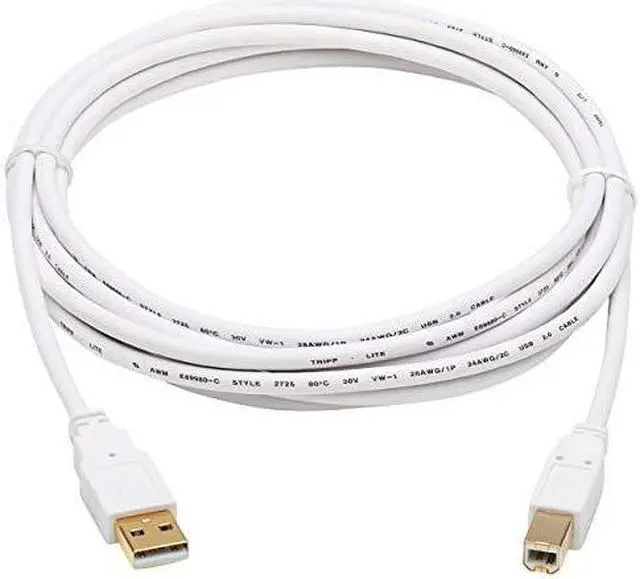 Alt view image 3 of 5 - Tripp Lite U022AB-010-WH 10 ft. White Safe-IT USB-A to USB-B Antibacterial Cable (M/M), USB 2.0, White, 10-ft. (3.05 m)