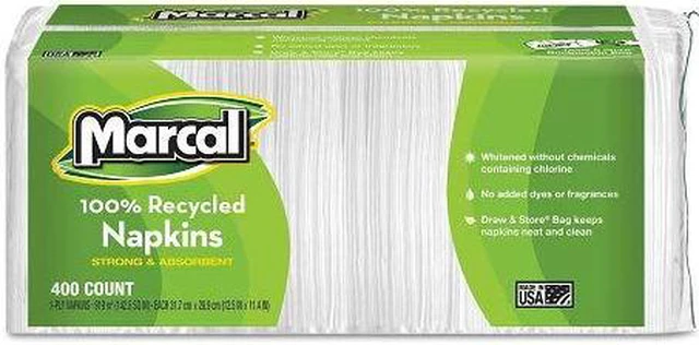 Alt view image 8 of 8 - Marcal Small Steps 6506-PK Lunch Napkins, One-Ply, 12-1/2 x 11-2/5, White, 400/Pack