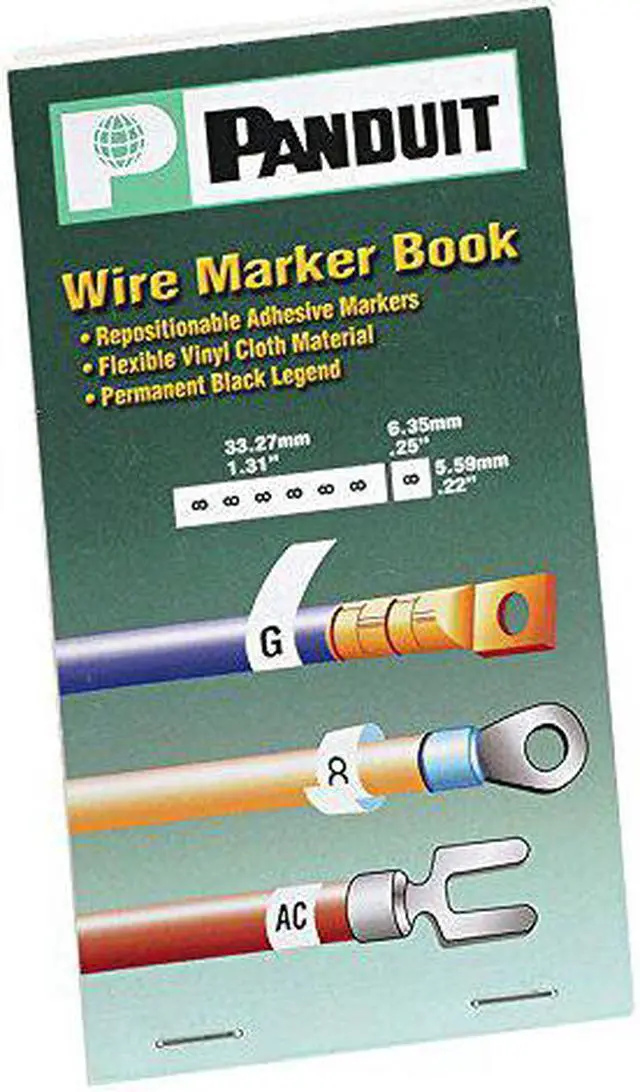 Alt view image 4 of 5 - panduit pcmb-1 pre-printed wire marker book, vinyl cloth, .22 by 1.38-inch l, 0 thru 9 legends only