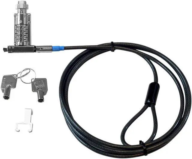 Alt view image 4 of 5 - Noble Wedge Resettable Combination Lock With Keys, Cable Trap And Storage Pouch