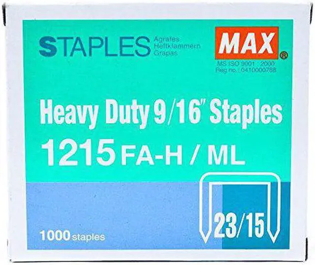Alt view image 3 of 3 - Max USA HD-12F Flat clinch 1000PK 9/16 Staples, 1k Yield 1215FAH