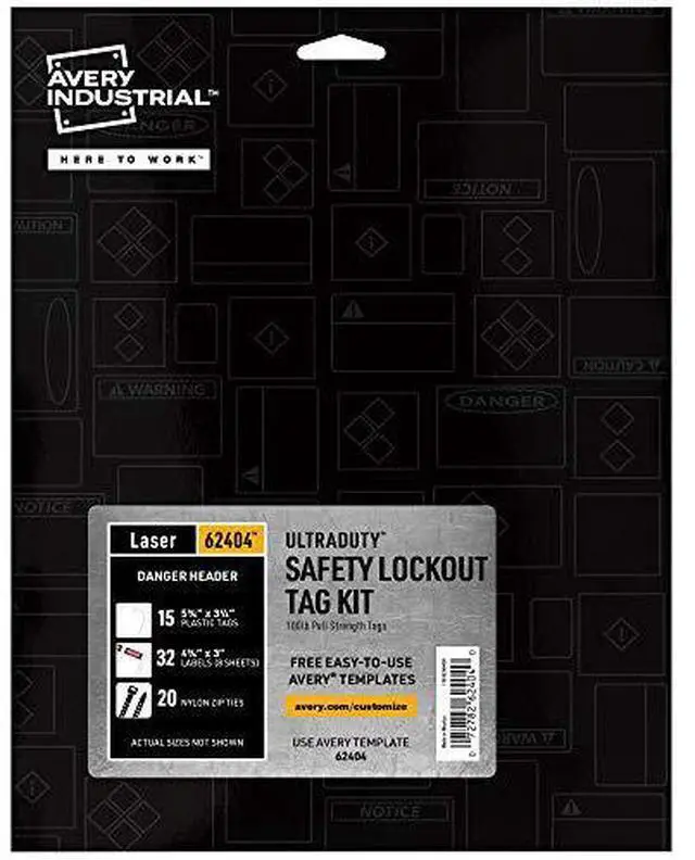 Alt view image 4 of 7 - UltraDuty Lock Out Tags Kit, 100lb Pull-Strength, Print & Assemble, Makes 15 Tags, Danger Header 5.75" x 3.25" (64204)