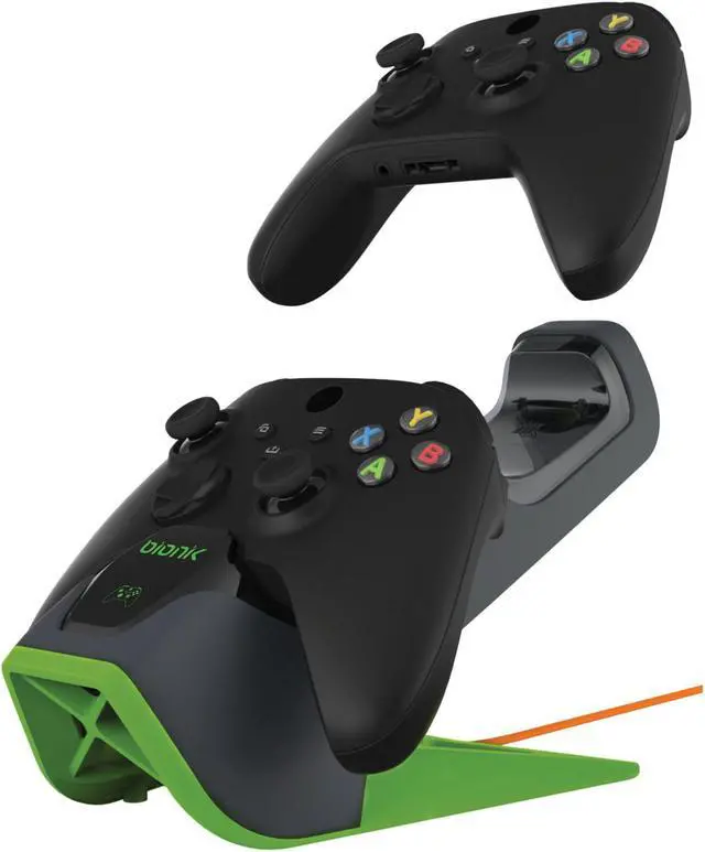 Alt view image 7 of 11 - Bionik Power Stand for Xbox Series X/S: Dual Charge & Storage Dock with 2 Rechargeable Batteries-Power Adapter Included (BNK-9070)