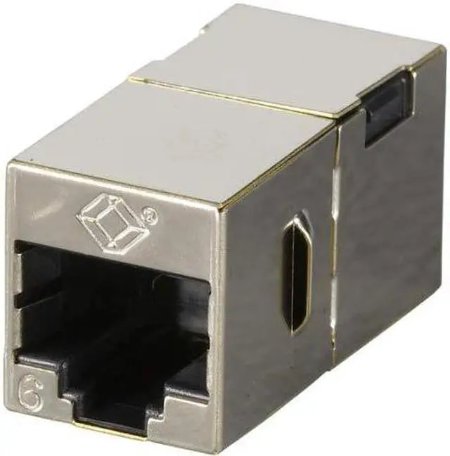 Alt view image 2 of 4 - Black Box CAT6 Coupler - Shielded, Straight-Pin, Office Silver, 10-Pack