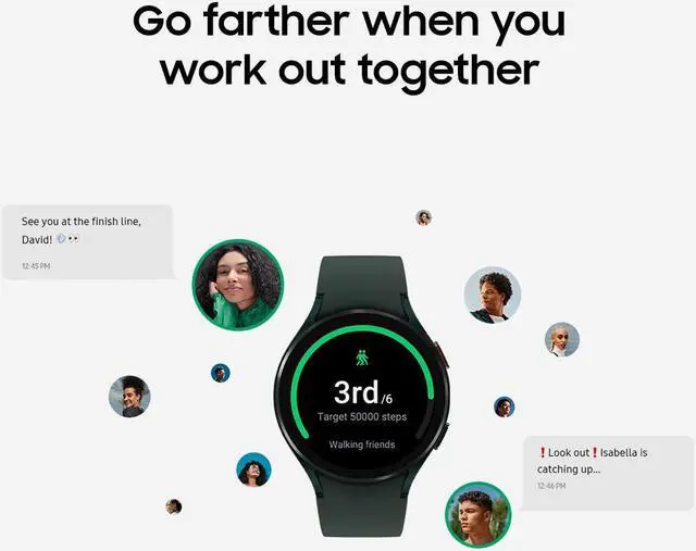 Alt view image 7 of 14 - Samsung SMR870NZGAXA Galaxy Watch4 - 44mm - Green
