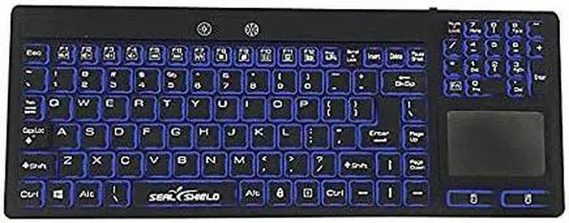 Alt view image 2 of 8 - SEAL TOUCH GLOW SILICONE WIRED BACKLIT KEYBOARD W/ TOUCH PAD - DISHWASHER SAFE -