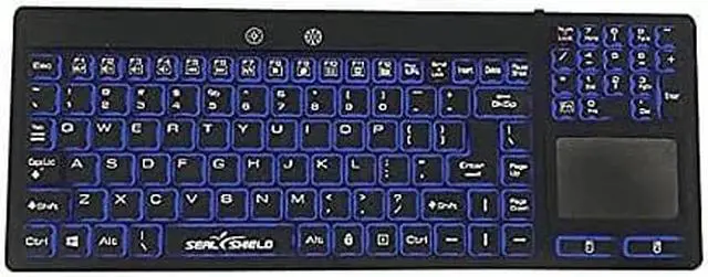 Alt view image 6 of 8 - SEAL TOUCH GLOW SILICONE WIRED BACKLIT KEYBOARD W/ TOUCH PAD - DISHWASHER SAFE -