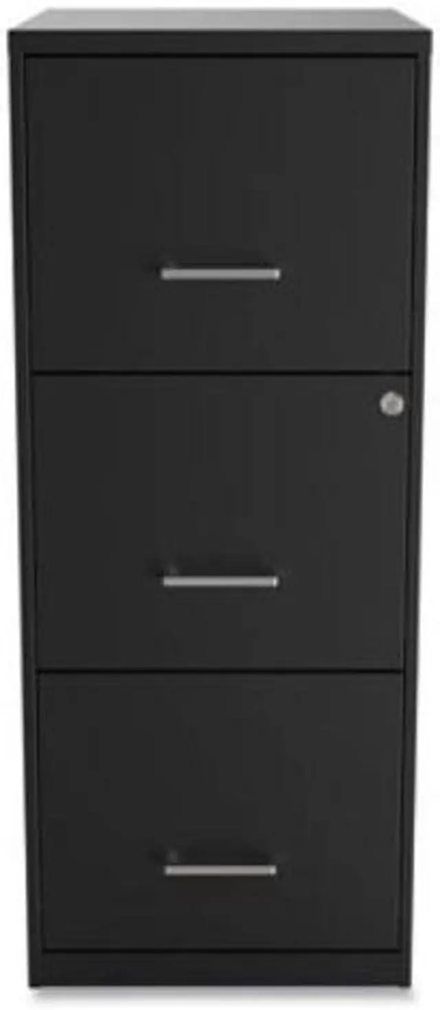 Alt view image 3 of 9 - Alera Soho Vert 3-Drawer File Cabinet, Blk, 14" x 18" x 34.9", EA (ALESVF1835BL)