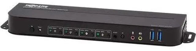 Alt view image 9 of 20 - TRIPP LITE B005-DPUA4 4-Port DisplayPort/USB KVM Switch - 4K 60 Hz, HDR, HDCP 2.2, IR, DP 1.4, USB Sharing