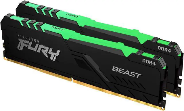 Alt view image 3 of 6 - 64GB Kingston FURY Beast RGB 3600MHz CL18 DIMM DDR4 Dual Memory Kit (2x32GB)