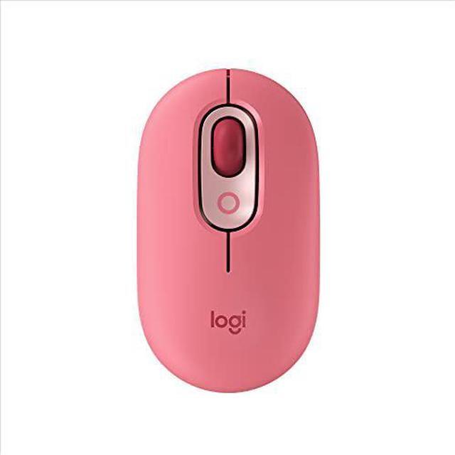 Main image of Logitech POP Mouse, Wireless Mouse with Customizable Emojis, SilentTouch Technology, Precision/Speed Scroll, Compact Design, Bluetooth, Multi-Device, OS Compatible - Heartbreaker Rose