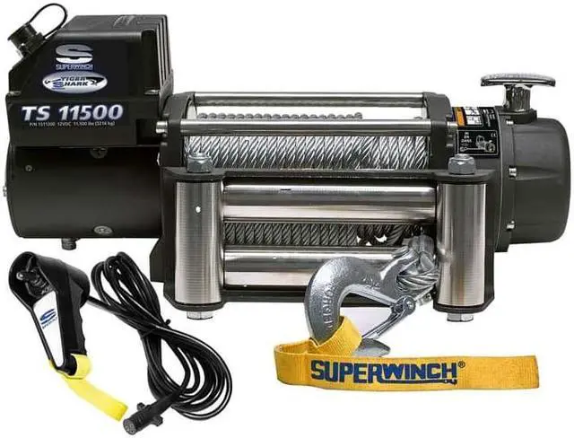 Alt view image 8 of 11 - superwinch 1511200 tiger shark 11.5, 12 vdc winch, 11,500 lb/5,216 kg capacity with roller fairlead