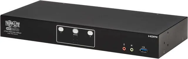 Alt view image 10 of 14 - Tripp Lite B006-HD2UA2 HDMI Dual-Display KVM Switch - 1 Computer(s) - 4096 x 2160 - 50 Hz, 60 Hz - 1 x Network (RJ-45) - 6 x USB - 5 x HDMI - Desktop, Rack-mountable
