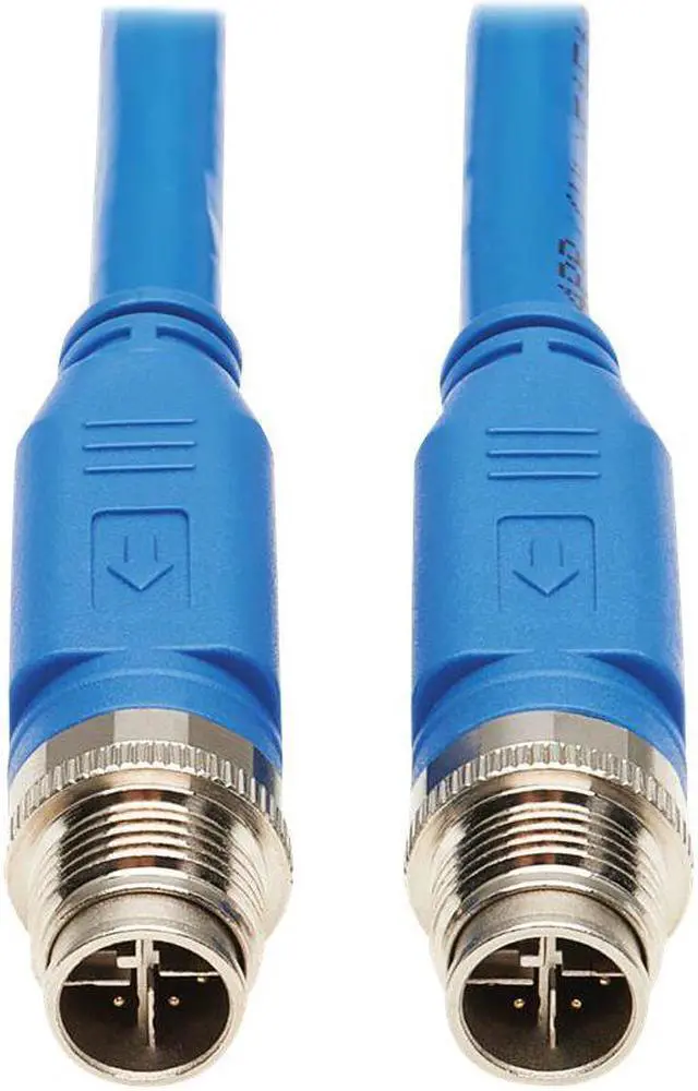 Alt view image 8 of 10 - Tripp Lite M12 X-Code Cat6a Shielded Ethernet Cable, 10G F/UTP CMR-LP (M/M), IP68, 60W Power over Ethernet, Blue, 6.6 Feet / 2 Meters (NM12-6A1-02M-BL)