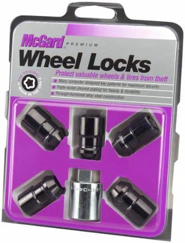 Alt view image 12 of 13 - McGard 24548 Chrome/Black Cone Seat Wheel 5 Lock Set (1/2"-20)
